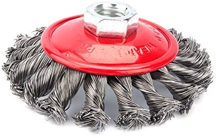 Brosse métallique pour meuleuse d'angle, brosses de ponçage professionnelles, 4 brosses de ponçage torsadées pour meuleuse d'angle, brosse conique, M14 x 4 (2 x 3 pouces + 2 x 4 pouces)