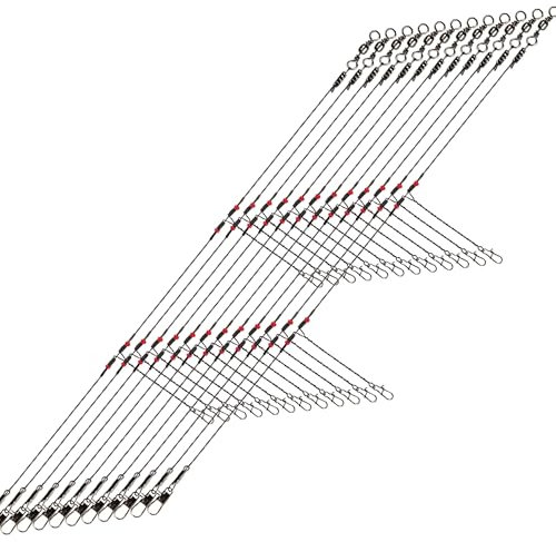 Fishing Leaders Wire Rigs Trace 12pcs Stainless Steel 2-3 Arms Saltwater Surf Fishing Rigs Lure Swivel Snaps Beads High-Strength Fishing Gear for Freshwater Saltwater