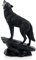 ABEESEA Wildlife Heulender Wolf Statue und Figur Schwarzer Wolf Skulptur für Heimdekoration