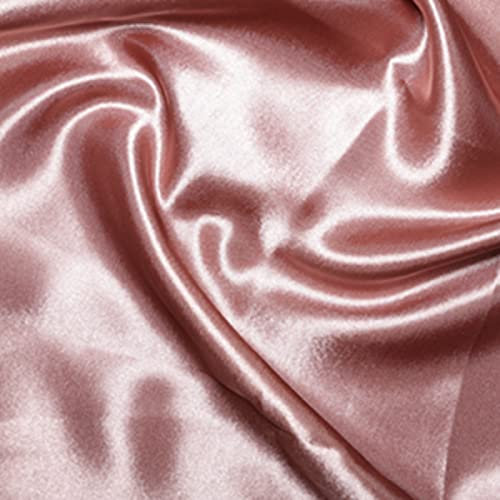 CRS Fur Fabrics Rose Tissu satiné soyeux pour mariée poudré, 1 m, 100 cm x 150 cm, Polyester, 1Mtr 100cm x 150cm