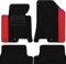 moto-MOLTICO Fußmatten Auto Velours Autoteppiche Schwarz Automatten Set 4-teilig - Auffälliges Design - passend für Hyundai i30 III ab 2017 (Rotes Muster)