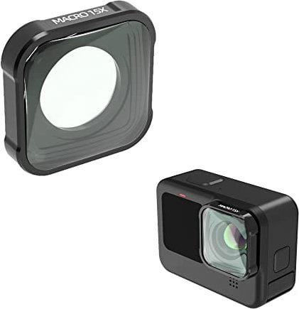 Fututech 15X lente macro lente para GoPro Hero12 11 10 9 alta transmisión luminosa accesorio cámara de acción lente para cámara de acción (Macro)