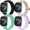 Dehnbare Bänder, kompatibel mit Fitbit Versa 3/Fitbit Versa 4/Fitbit Sense 2/Fitbit Sense Bändern, für Damen und Herren, verstellbar, elastisch, atmungsaktiv, Nylon, Ersatzbänder, 4 Stück