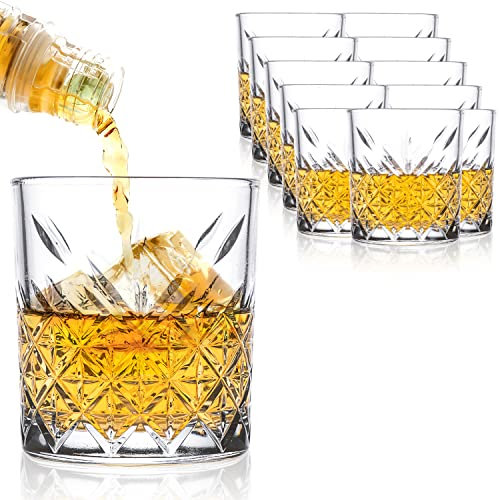 spar-home Whisky Gläser - Whiskey Glas Kristallgläser Tumbler Trinkgläser Set Whiskygläser Ideal als Geschenkset für Männer 345 ml (12 Stück)