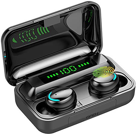 Wireless Earbuds, Bluetooth 5.3 Headphones In Ear, Bluetooth Earphones with Built-in Microphone, Wireless Ear Buds, Bluetooth Earbuds with Mic, USB Charging Case, Dual Connect, Black