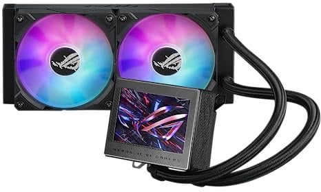 ASUS ROG Ryujin III 240 ARGB All-in-one Liquid CPU Cooler with 240mm Radiator. Asetek 8th gen Pump, 2X Magnetic 120mm ARGB Fans (Daisy Chain Design), 3.5” LCD Display,BLACK
