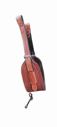 SHOWMEN CRAFT Westernpferd Sattelseil mit floralem Muster, Leder, hinten mit Knüppeln (hellbraun)