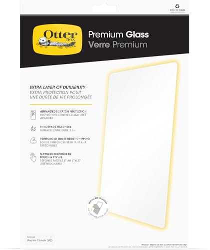 Otterbox Premium Glass Protector de Pantalla de Cristal Templado para iPad Air 13 pulgadas (2024 M2, 2025 M3), Protección avanzada contra arañazos, Antimicrobiano, Sin caja retail