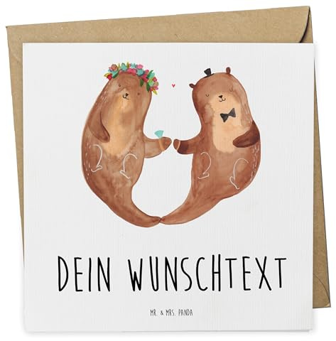 Mr. & Mrs. Panda karte personalisiert Hochzeit Otter - Personalisierte Geschenke, Postkarte, Grußkarten, Hochzeitskarte, Trauung, Hochzeitsgeschenk, Geschenk Zur, Hochzeitstag, Karten
