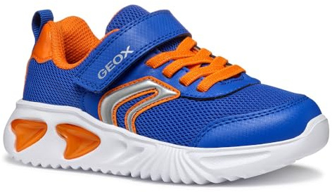 Geox J Assister BOY C, Boys’ Sneaker, Royal/Orange,