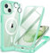 CENHUFO für iPhone 15 Hülle, Kompatibel mit MagSafe Eingebautem Panzerglas Displayschutz und Kamera Schutzfolie 360 Grad Schutzhülle Stoßfest Cover Case Magnetisch Handyhülle iPhone 15 - Grün