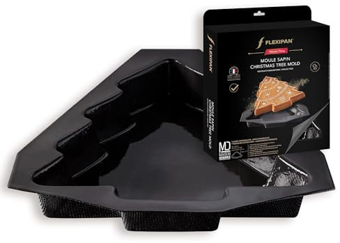 Flexipan Moule Sapin 26 cm - Gateau, Moelleux, Feuilleté, Gratin – Accessoire Forme Noel, Festif - Cuisson Maîtrisée - Polyvalent - Idéal pour Recevoir - Résistant en Silicone - Patisserie, Cuisine