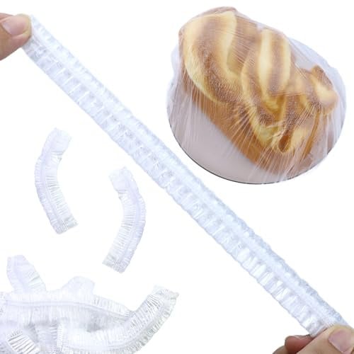 220 Stück Wiederverwendbare Frischhaltebeutel Kunststoff, Frischhaltefolie mit Gummizug, Elastische Abdeckhauben für Lebensmittel, Einweg Duschhaube