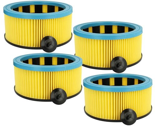 vhbw 4X Faltenfilter kompatibel mit Starmix uClean Staubsauger - Patronenfilter, Gelb Schwarz Blau