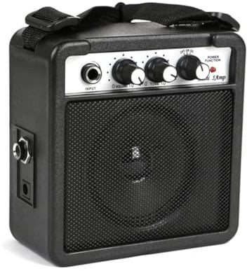 Lumlflc 1 PCS 5W Mini Guitar Amplifier Amp Speaker with 3.5mm & 6.35mm Inputs 1/4 Inch Output Black ABS with Volume Tone Adjustment Overdrive