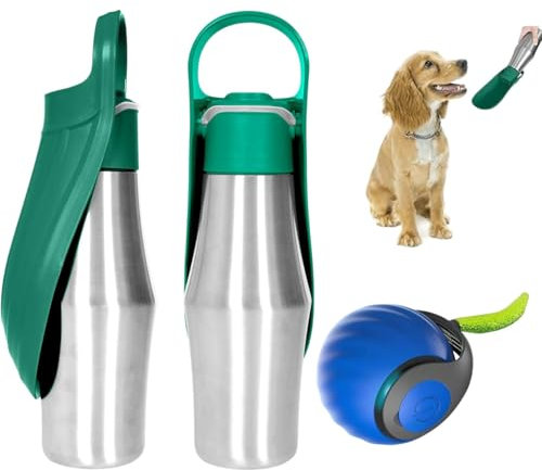 Generic Borraccia per Cani da Passeggio, Termica, Acciaio Inox 304, 750 ml, per Cani di Taglia Piccola e Media