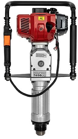 2 Takt Benzin Motor Pfahlramme Pfostenramme Pfostentreiber Ramme Zaunbau Zaunpfahlramme Handramme mit 55mm 70mm Pfahlrammenköpfe 52CC 1900W für Gebäude Leitplanken Halterungen usw Pfahlrammprojekten