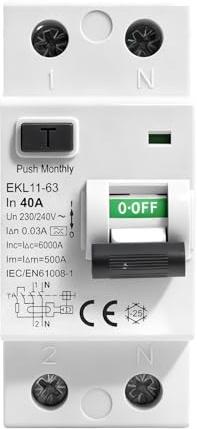 Disyuntor magnetotermico 40A 30mA TipoA 2 polos Interruptor diferencial