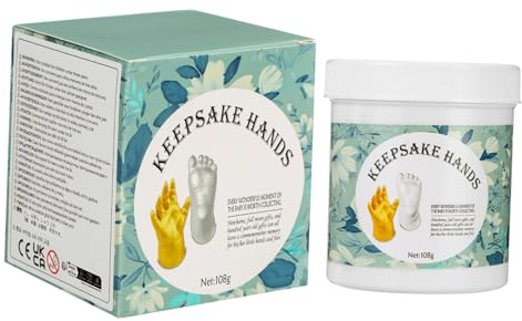Babyhand Abformset Erinnerungsstück für Neugeborene Selbstgemacht Gold | 1 Satz, Lebensmittel Abformset für Babyhand, für Eltern, 100-tage Jubiläum, Pe und Mud