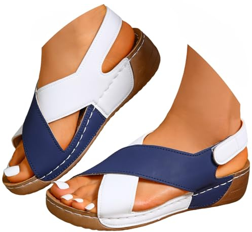 Sandales Femme Été Confortable Sandale Orthopedique Chaussure Ete Chaussures Orthopediques Femmes Nu Pieds Orthopédiques Et Nu-Pieds Confort Pied Large Compensées Ouvertes Orthopédique Scandales 42