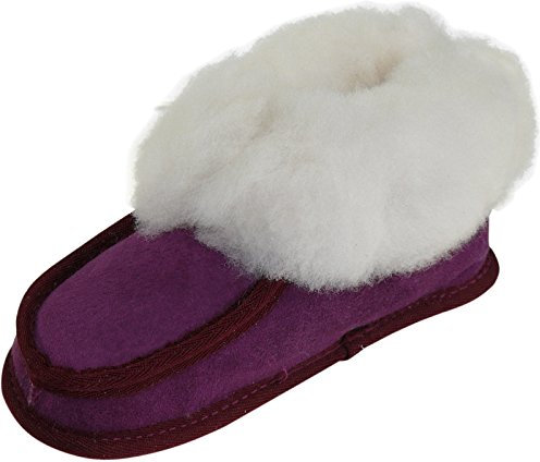 Harrys-Collection Hausschuhe aus Lammfell in 2 Farben von 25-48, Farben:lila, Schuhgröße:35