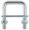 Chapuis BFC2 Brides quadratisch mit Platin Befestigung Tube Stahl verzinkt M6, grau, 62 x 17 mm/41 mm, Set 2-teilig