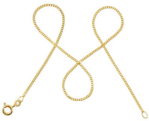modabilé Damen Panzerkette Flach aus 333er Gold (45cm I 1,4mm breit) I Goldkette 333 ohne Anhänger I Zarte Halskette für Frauen I Echte Kette + Etui I Goldkettchen Produziert in Deutschland