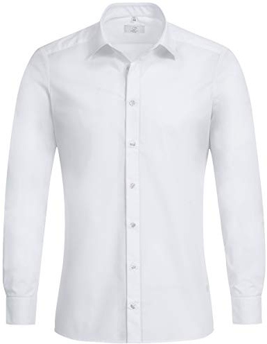 GREIFF Größe 37/38 Corporate Wear Basic Herren Hemd Slim Fit Langarm Weiss Modell 6720 1121