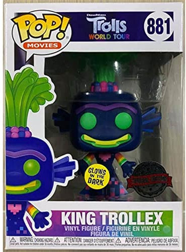 Pop Movies trolls World Tour Special Limited Edition King Trollex Glow In The Dark! #881