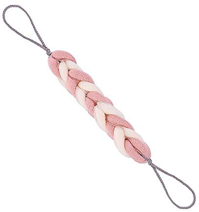 1 esponja larga elástica con asas de cuerda para la espalda, estropajo, elástica, trenzada, exfoliante