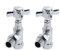 Milano Traditional Chrome Angled Heated Towel Rail Radiator Valves