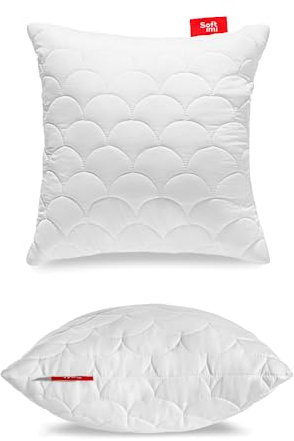 Softimi Gestepptes Premium Kissen 45x45 cm Antiallergisch - Anti-Milbe - Geruchlos sofort verwendbar - Mit Härteeinstellung (45x45 cm)