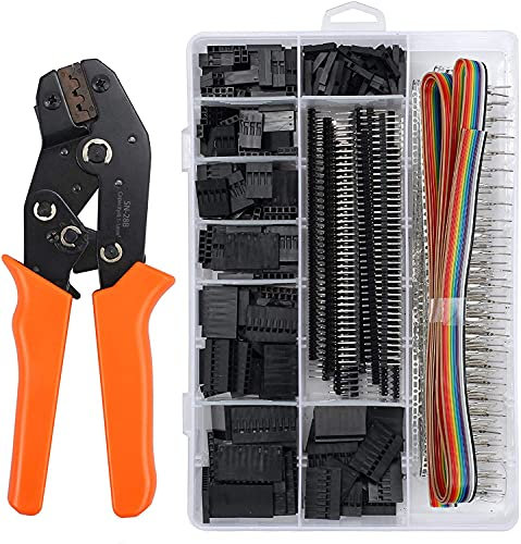 Cozywind Herramientas de Crimpadora Dupont, Juego de Crimpadora con 1550PCS Pins Macho y Hembra Conector Dupont 28-18AWG 0.1-1.0mm²