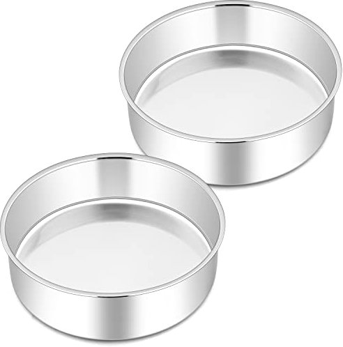 Moule à Gâteau, Joyfair 2 Pièces Moules à Gâteau en Inoxydable, Rond Moule à Manqué, Moule à Genoise à Démoulage Rapide pour Gâteaux/Omelettes/Pizzas/Pain, Lavable au Lave-vaisselle (16cm)