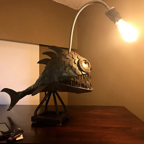 ausuky 15,2 cm / 20,3 cm / 30,5 cm handgefertigte Retro-Tisch-Angler-Lampe für Büro, Zuhause, Bar, Kunst-Dekor (30,5 cm)