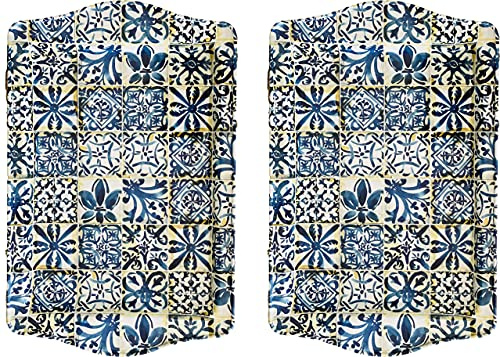 Totally Turkish Premium Design Small Serving Tray – Twin Pack of Trays with Gift Box, Decorative Serving Plates for Cups, Drinks, Bowls. 25 x 16 cm. Ideal Surface tidier for Household Items (Istanbul)