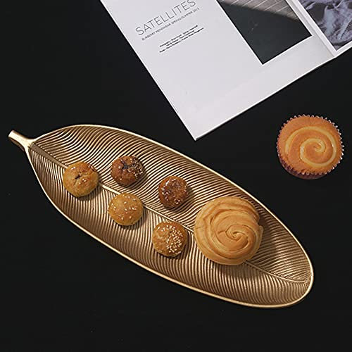 Snack Tablett Holz Ovale Teller Holzschale Gold Schmuckschale Tablett Dekoschale Serviertablett Multifunktionales Servierteller Holzplatte Deko Servierplatte für Party Home Restaurant-40cm×14.5cm