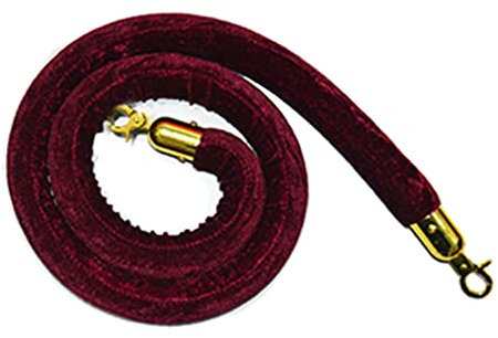 ZJMA Absperrkordel Samt-Seil Zur Kontrolle Der Menschenmenge, VIP-Rungenseil Mit Haken Und Weichem Schaumstoffkern, Warteschlangen-Barriere-Schnur Für VIP-Post Grand Openings Eingang