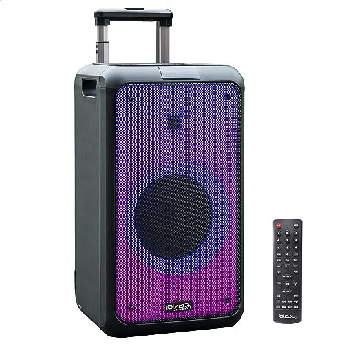 Ibiza - STREET-WAVE - Diffusore portatile a batteria da 8/400W con Bluetooth, USB e microSD - effetto WAVE LED e connessione wireless TWS - Nero