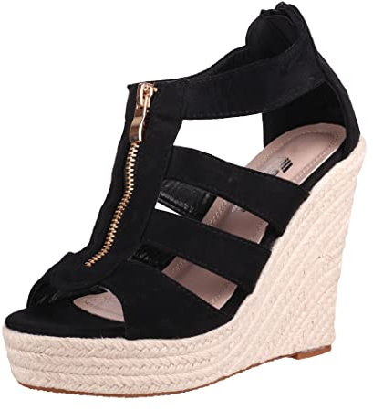 Elara Sandalias de Mujer Plataforma Cuña Chunkyrayan HL82221 Black-39