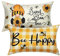 Weldomcor 2er Set Blumen Kissenbezug 30 x 50 cm - Baumwolle Leinen Lenden Frühling Sommer Dekorative Dekokissen Bauernhaus Dekorationen für Sofa Couch, Biene