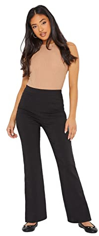 PixieGirl Petite Black Stretch Bengaline Bootcut Trousers Petite