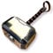 Aluminium Metal Thor Hammer Role Play Costume Accessory Halloween Prop Cosplay Collector Cool Birthdays Xmas Gifts, Silver and Brown, Silver