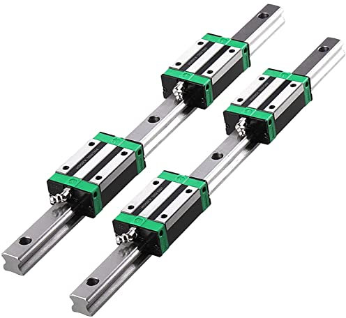 BEVDICNC HGR20 800mm Linearschiene 2 Stück Linearführung mit 4 Stück HGH20CA Schlittenschieberblock 20mm lineare Schiene Gleitset Set für DIY 3D-Drucker und CNC-Maschinen
