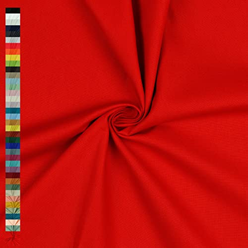 Canvas Stoff Uni Meterware 100% Baumwolle 39 Farben Dekostoff Robust Taschen (044 I Tomate)