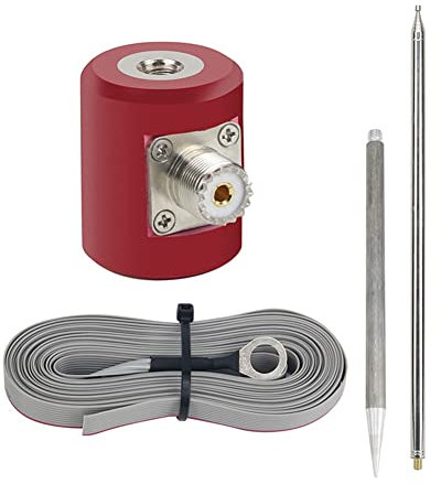 seasio Antena QRP de 5M/16,4 Pies 14M-30MHz 300W HF Antena de Acero Inoxidable 1/4 de Longitud de para Radio USDX