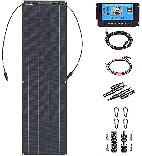 GEJLELDS Panneau Solaire Flexible 200w 400w 800w 18v Module Photovoltaïque Monocristallin pour la Voiture, Bateau, Camping-Car, Toit, Caravane, Chargeur de Batterie 12v,200W