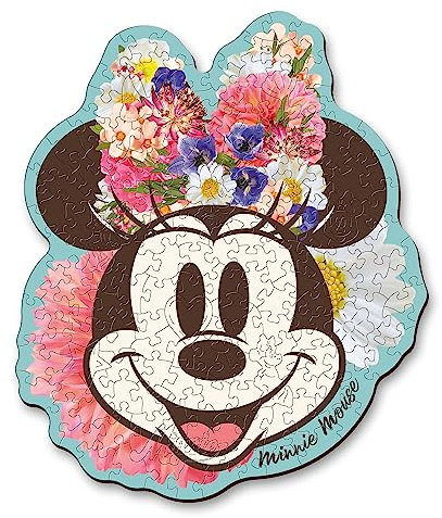 Trefl – Konturenpuzzle aus Holz: Disney, Stilvolle Minnie Maus – 160 Stücke, Wood Craft, Unregelmäßige Formen, 10 Figuren, Premium Modern Puzzlespiel, für Erwachsene und Kinder ab 9 Jahren