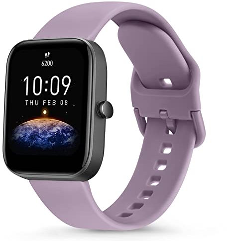 Vancle für Amazfit Bip U Pro Armband/Bip 3 Pro/Bip 3/Bip S/Bip S Lite/Bip U/Bip/Bip Lite für Damen Herren,Silikon 20mm Sport Ersatzarmbänder Uhrenarmband für Amazfit Bip 3 Pro(Hellviolett)