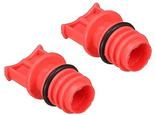 QUARKZMAN 0,73 Olio Spina Connettore Aria Compressore x 2pz Maschio Filettatura Industriale Plastica Olio Cappuccio Tappo per Aria Compressore, [Rosso]